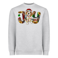 Heather Grey beagle christmas joy Heavyweight Sweatshirt - RanaPortraitStore