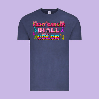 Fight Cancer In All Color Vintage Tee Designed By Texasbilliewilder