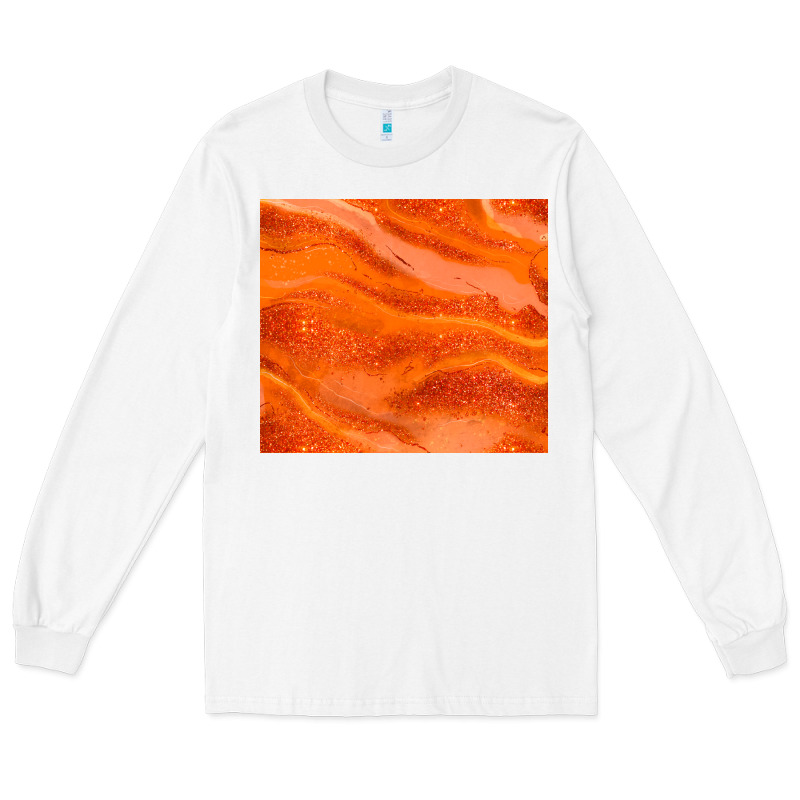 Orange Glitter Long Sleeve Tee by JahusDesignShop | Teevron