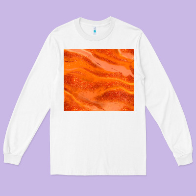 Orange Glitter Long Sleeve Tee Designed By Jahusdesignshop