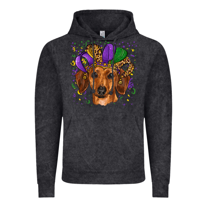 Mardi Gras Hat Dachshund Vintage Hoodie by RanaPortraitStore | Teevron