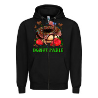Black donut panic Zipper Hoodie - AdoDesignShop