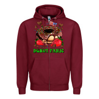 Burgundy donut panic Zipper Hoodie - AdoDesignShop