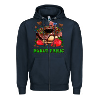 Navy donut panic Zipper Hoodie - AdoDesignShop