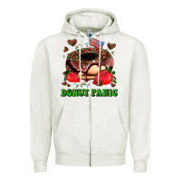 Oatmeal Heather donut panic Zipper Hoodie - AdoDesignShop