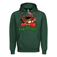 Sports Green donut panic Zipper Hoodie - AdoDesignShop