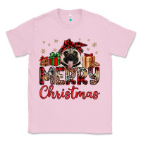 Bubblegum Pink merry christmas pug Classic Tee - JahusDesignShop