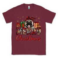 Burgundy merry christmas pug Classic Tee - JahusDesignShop