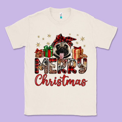 Merry Christmas Pug Classic Tee Designed By Jahusdesignshop