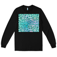 Black turquoise leopard glitter Long Sleeve Tee - JahusDesignShop
