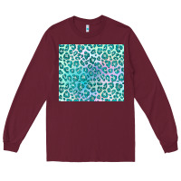 Burgundy turquoise leopard glitter Long Sleeve Tee - JahusDesignShop