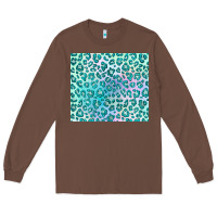 Chestnut turquoise leopard glitter Long Sleeve Tee - JahusDesignShop