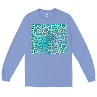Colony Blue turquoise leopard glitter Long Sleeve Tee - JahusDesignShop