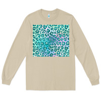 Mushroom turquoise leopard glitter Long Sleeve Tee - JahusDesignShop