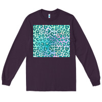 Plum turquoise leopard glitter Long Sleeve Tee - JahusDesignShop