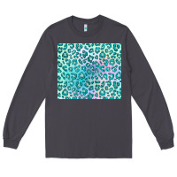 Smoke turquoise leopard glitter Long Sleeve Tee - JahusDesignShop