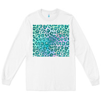 White turquoise leopard glitter Long Sleeve Tee - JahusDesignShop