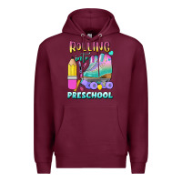 Burgundy rolling into preschool Premium Hoodie - BundleAndBundleShop