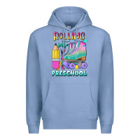 Colony Blue rolling into preschool Premium Hoodie - BundleAndBundleShop