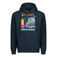 Navy rolling into preschool Premium Hoodie - BundleAndBundleShop