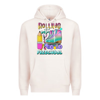 Pale Pink rolling into preschool Premium Hoodie - BundleAndBundleShop