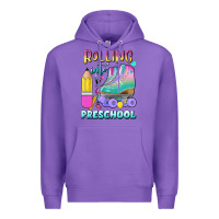 Purple rolling into preschool Premium Hoodie - BundleAndBundleShop