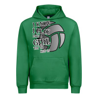 Emerald I Know I Play Like A Girl Try To Keep Up Volleyball Urban Hoodie - Bettercallsaul