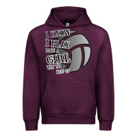 Mauve Wine I Know I Play Like A Girl Try To Keep Up Volleyball Urban Hoodie - Bettercallsaul