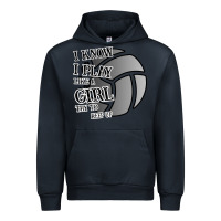 Navy I Know I Play Like A Girl Try To Keep Up Volleyball Urban Hoodie - Bettercallsaul
