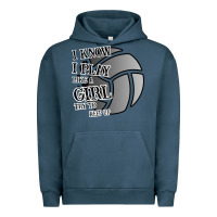 Pigment Midnight Navy I Know I Play Like A Girl Try To Keep Up Volleyball Urban Hoodie - Bettercallsaul