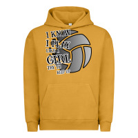 Pigment Peanut Butter I Know I Play Like A Girl Try To Keep Up Volleyball Urban Hoodie - Bettercallsaul