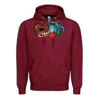 Burgundy donut coffee strawberry Zipper Hoodie - AdoDesignShop