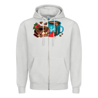 Dove Grey donut coffee strawberry Zipper Hoodie - AdoDesignShop