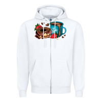 White donut coffee strawberry Zipper Hoodie - AdoDesignShop