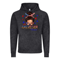 Vintage Black all american mama messy bun Vintage Hoodie - texasbilliewilder