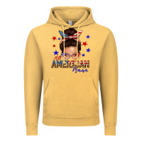 Vintage Mustard all american mama messy bun Vintage Hoodie - texasbilliewilder