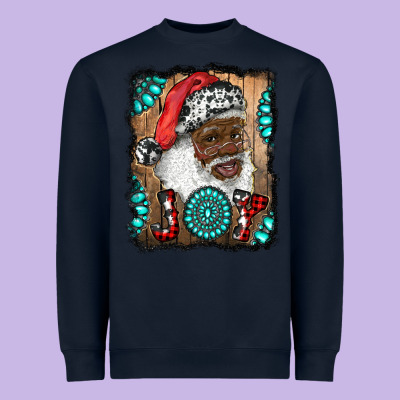 African American Santa Joy Heavyweight Sweatshirt Designed By Ranaportraitstore