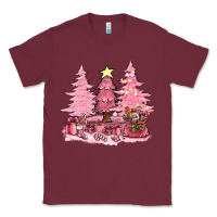 Burgundy pink christmas trees with gift box bbs Classic Tee - BundleAndBundleShop