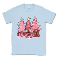 Dusty Blue pink christmas trees with gift box bbs Classic Tee - BundleAndBundleShop
