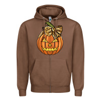Chestnut Leopard Ribbon Halloween Pumkin Zipper Hoodie - JahusDesignShop