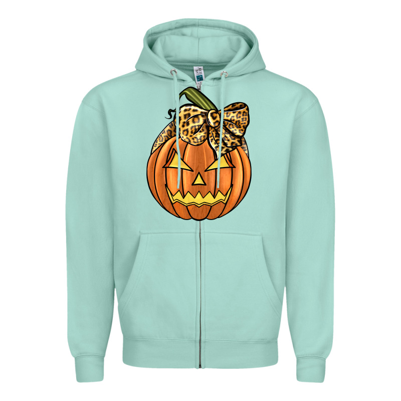 Leopard Ribbon Halloween Pumkin Zipper Hoodie by JahusDesignShop | Teevron