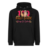 Black 100 paw some days of school Heavyweight Hoodie - MaliasSmallBusiness