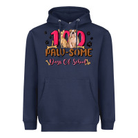 Navy 100 paw some days of school Heavyweight Hoodie - MaliasSmallBusiness