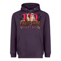 Plum 100 paw some days of school Heavyweight Hoodie - MaliasSmallBusiness