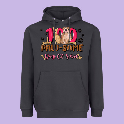 100 Paw Some Days Of School Heavyweight Hoodie Designed By Maliassmallbusiness