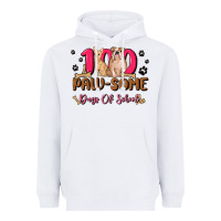 White 100 paw some days of school Heavyweight Hoodie - MaliasSmallBusiness