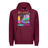 Burgundy rolling into kindergarten Premium Hoodie - BundleAndBundleShop