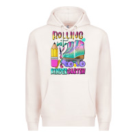 Pale Pink rolling into kindergarten Premium Hoodie - BundleAndBundleShop