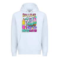 White rolling into kindergarten Premium Hoodie - BundleAndBundleShop