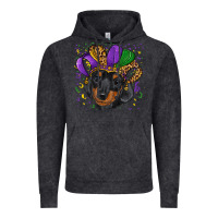 Vintage Black mardi gras hat dachshund puppy Vintage Hoodie - RanaPortraitStore
